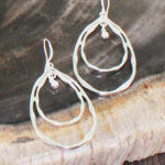 SP336 DOUBLE RING EARRINGS [SILVER PLATE]