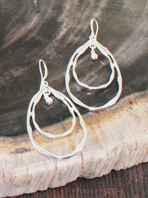 SP336 DOUBLE RING EARRINGS [SILVER PLATE]