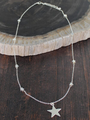 SP401S DELICATE STAR NECKLACE ON CHAIN [SILVER-PLATE]