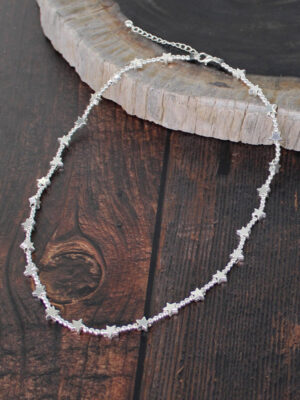 SP402S SIMPLE SINGLE STRAND STAR NECKLACE [SILVER-PLATE]