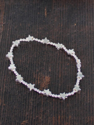 SP403S SIMPLE ELASTICATED STAR BRACELET [SILVER-PLATE]