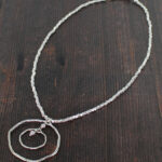 SP407 DOUBLE RING NECKLACE [SILVER-PLATE]