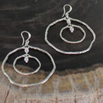 SP408 DOUBLE RING EARRINGS [SILVER-PLATE]