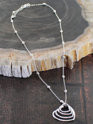 SP450 STACKED HEART NECKLACE [SILVER PLATE]