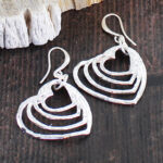 SP451 STACKED HEART EARRINGS [SILVER PLATE]