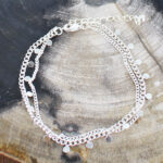 SP473 DOUBLE STRAND CHAIN & DISC BRACELET [SILVER-PLATE]