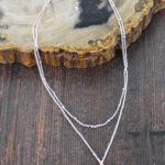 SP475 DOUBLE STRAND STAR NECKLACE [SILVER-PLATE]
