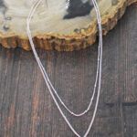 SP476 DOUBLE STRAND HEART NECKLACE [SILVER-PLATE]