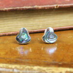 SW1506P PAUA HEART STUD EARRINGS