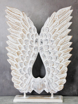 TD6201W LARGE CARVED WOODEN ANGEL WINGS