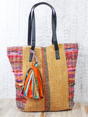 UD1300A UPCYCLED SARI FABRIC TOTE