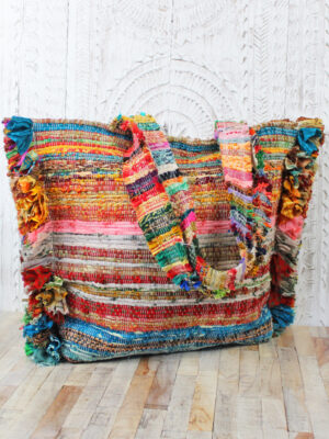 UD1301A UPCYCLED SARI FABRIC SHOPPER