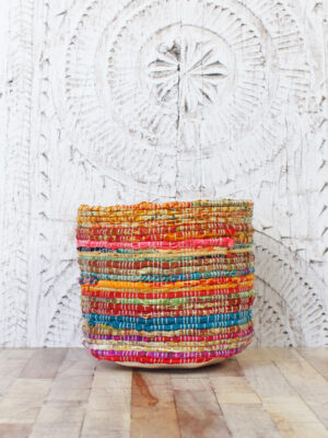UD1305A UPCYCLED SARI FABRIC PLANTER