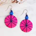 UJ1505PK WOODEN DISC EARRINGS