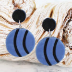 UJ6407 STRIPED RESIN DISC EARRINGS