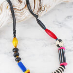 UJ6421 MIXED COLOUR ASYMMETRIC NECKLACE