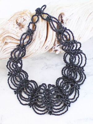 ZN6401BL BEADED LACE NECKLACE