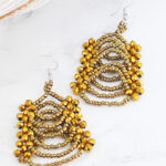 ZN6403BR BEADED LACE EARRINGS